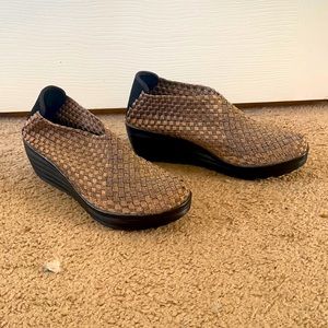 Weaved Metallic Slip-Ons